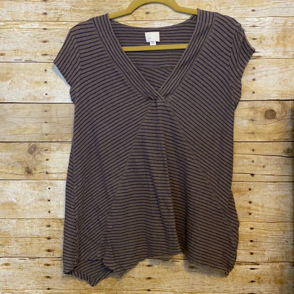 Anthropologie Postmark S/S Lined Brown Shirt Small